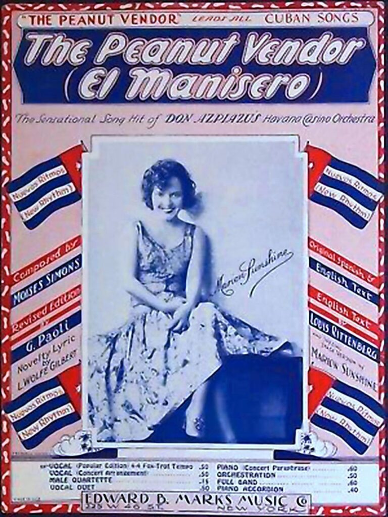 Portada de la partitura de El Manisero con letra en inglés de Marion Sunshine